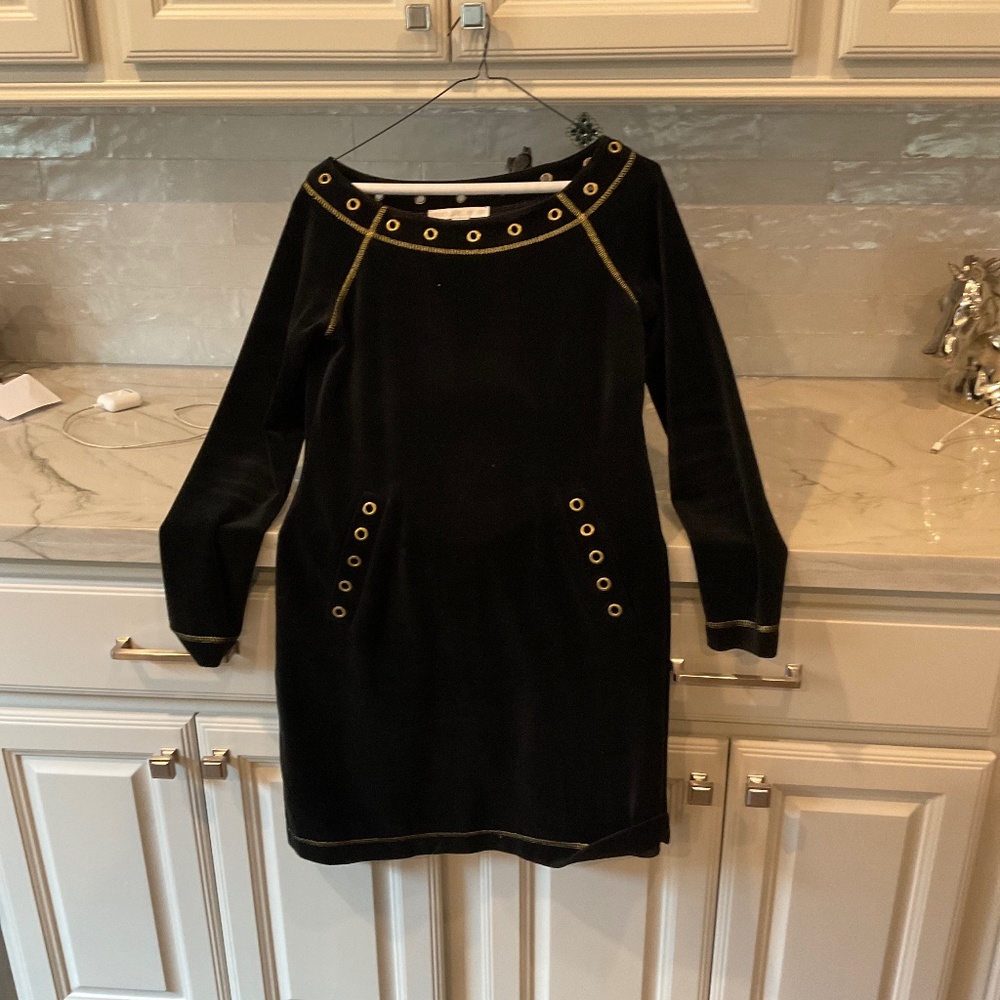 Ladies black velour dress